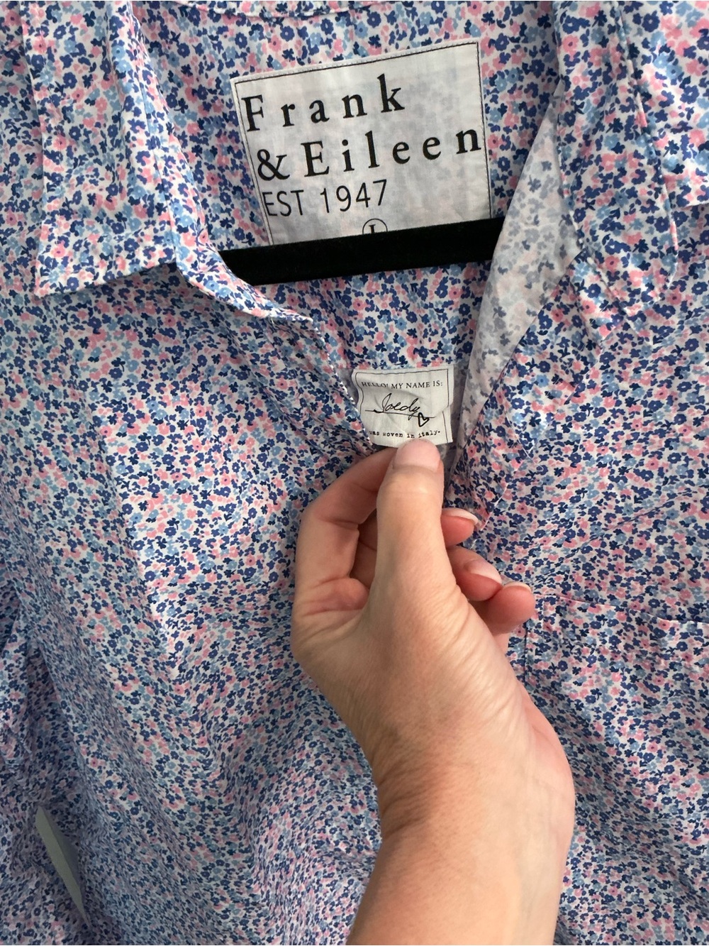 Frank & Eileen Joedy floral Liberty ? Button down shirt sz large